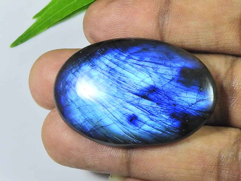 27X41MM  Blue Labradorite Oval Shape Cabochon Loose Natural Gemstone 63Cts. SK-3912