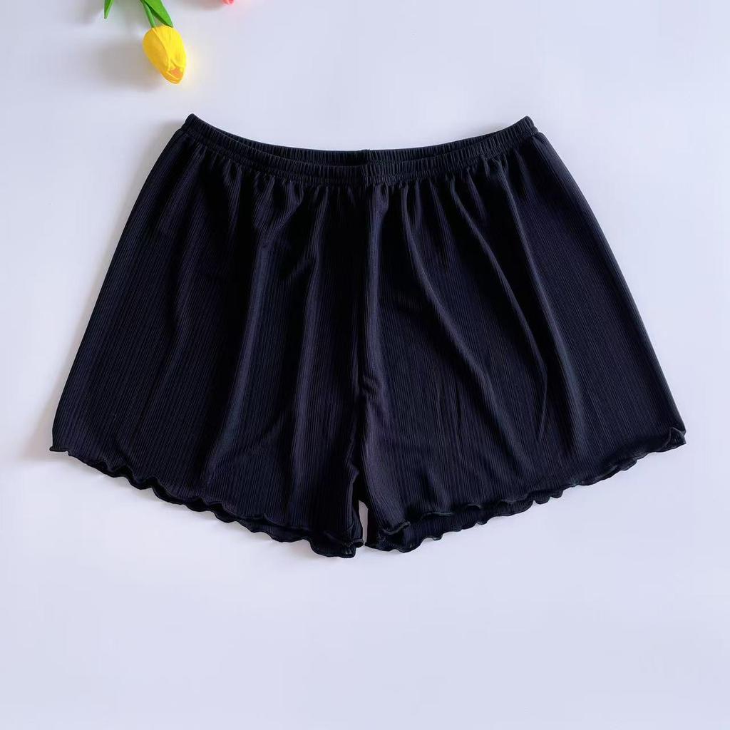 Women's Ice Silk Lace Safety Shorts - Anti-Exposure, Thin, No Curl, Loose Fit, Slimming, Perfect for Summer & Home Base Layer