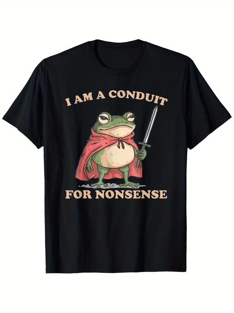 Lustiges Rohr für Unsinn Frosch Grafik T-Shirt Atmungsaktives Baumwoll T-Shirt Unisex