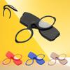 Fashion Soft Silicone Pince Nez Armless Nose Resting Clip Reading Glasses With Case Unisex Reading Eyewear