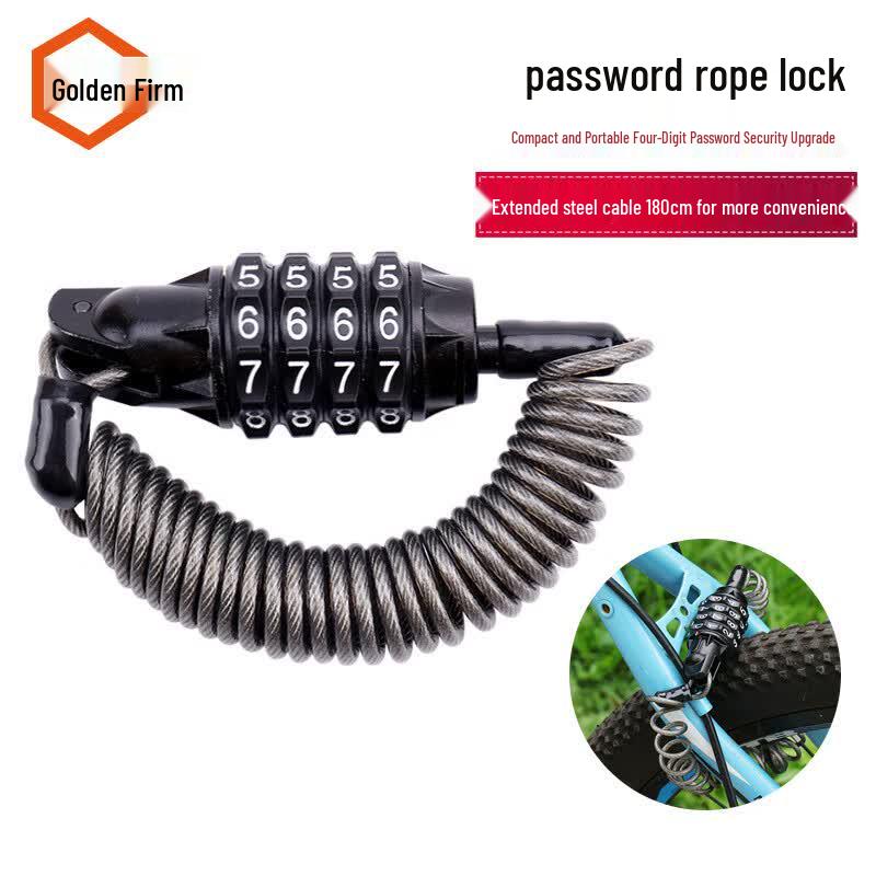 Jin Gu Lao 4-Digit Portable Helmet & Bike Cable Lock Standard
