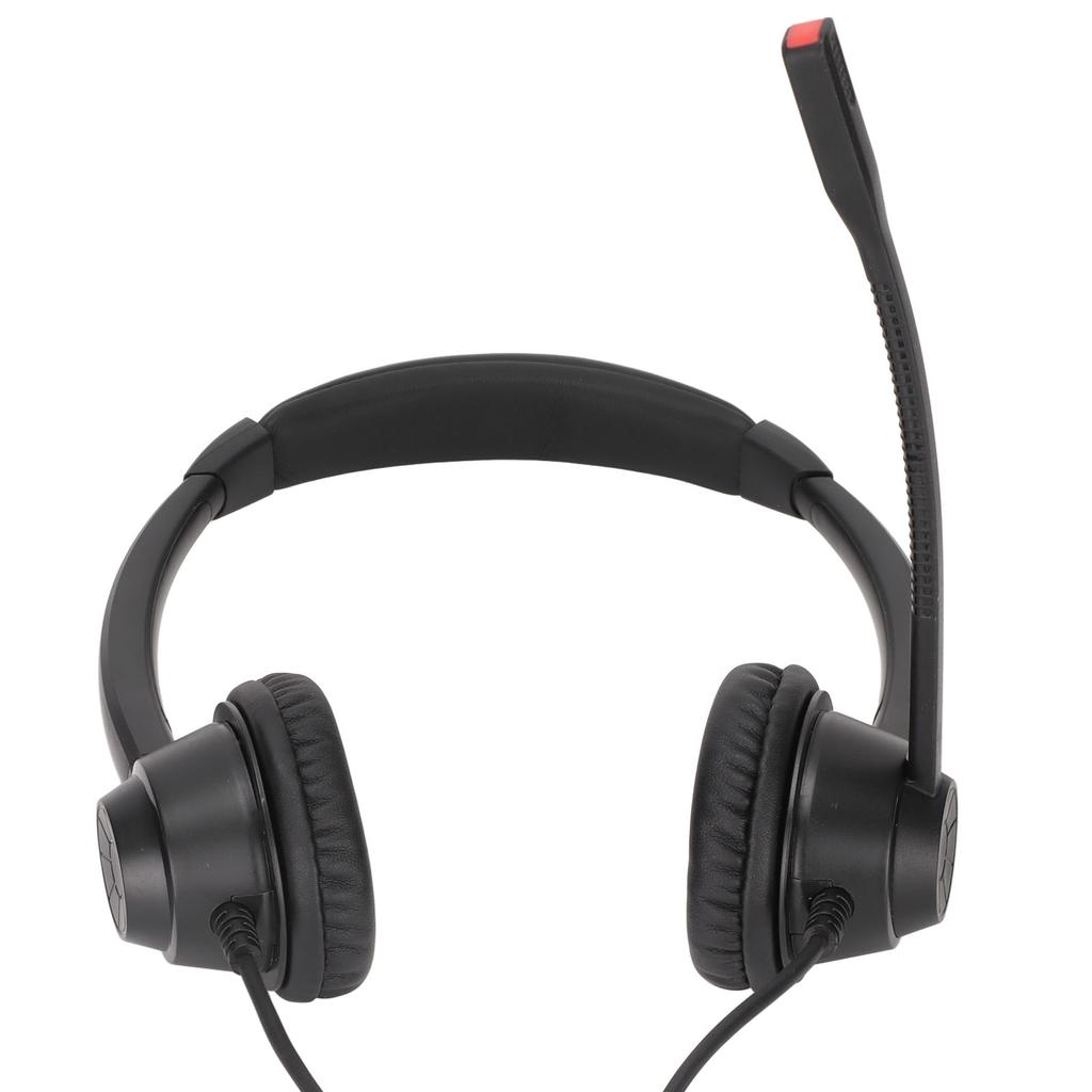 2.5mm Business Headset Binaural Corded Headset with HD Mic for Home Office Call Center Telemarketing Binaural Corded Headset