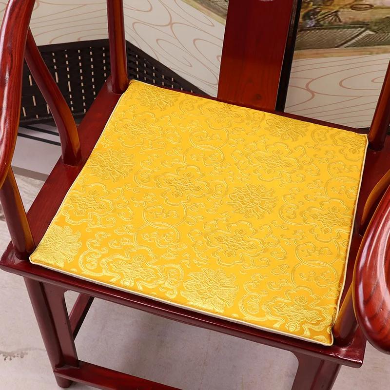 Square Chinese Style Mahogany Sofa Cushion Removable Washable Non-slip Single Seat Cushion Home Chair Pad Soft No Ball No Fading