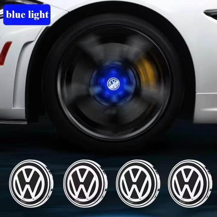 

For VW 4pcs Hub Led Lights Cap Car Floating Illumination Wheel Center Covers Caps For vw Volkswagen golf4/6/7 toutan passat ti 56mm-4pcs