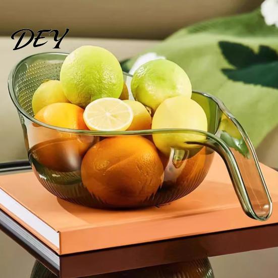 Kitchen Colander with Handle Multipurpose Rice Washing Bowl, Handle, Plastic Basin, Non Slip Fruit Washer for Quinoa Pasta Vegetables And Fruits