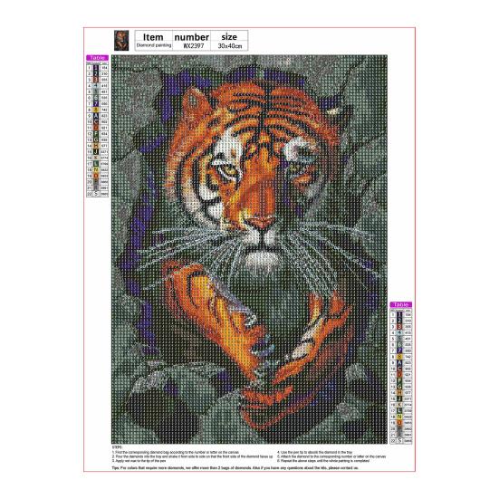 1 Set DIY Diamond Painting Kit Exquisite Animal Floral Pattern Rhinestone Picture for Home Decoration