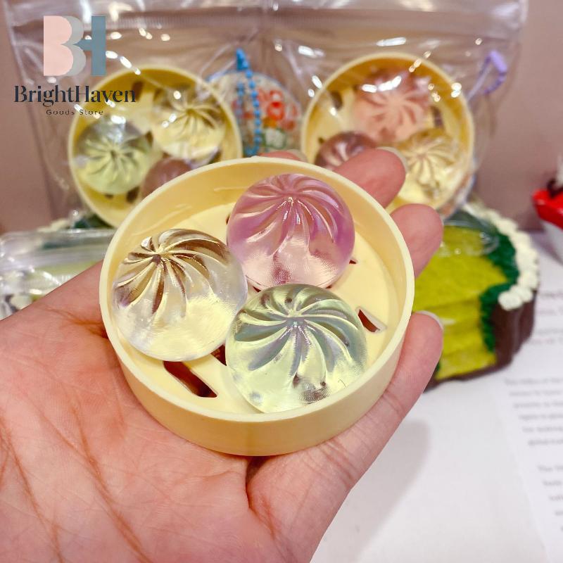 Mini Steamer Steamed Bun Squeezable Toys Set Squeeze Slow Rebound Relief Crystal Fidget Sensory Toy Party Favors Gifts B.H