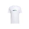 Logo Pattern Running Gym Round Neck Short Sleeve White Men's HE4839