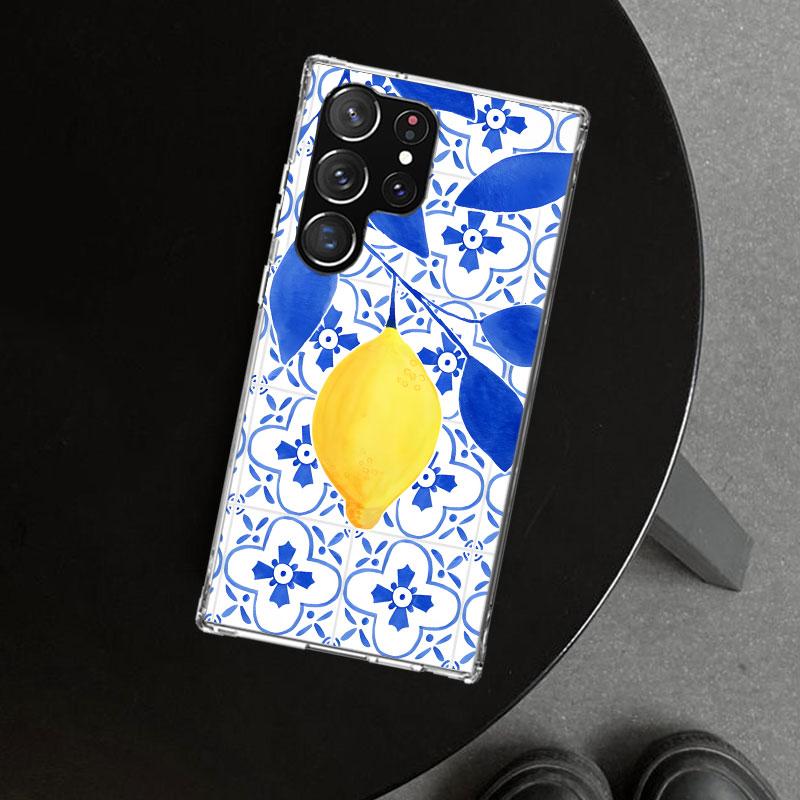 Mediterranean Lemon Phone Case Cover for Samsung Galaxy S26 S25 Edge S24 S23 Ultra S22 Plus S21 FE S20 + Art Customized Fundas G