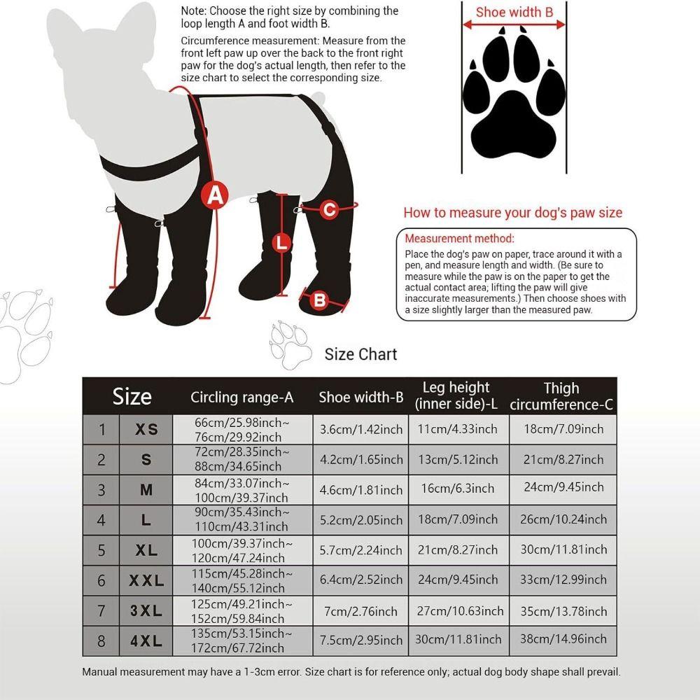 Waterproof Dog Suspender Boots Non-Slip Puppy Paws Protector Easy To Wear Pet Rain Shoes  Winter