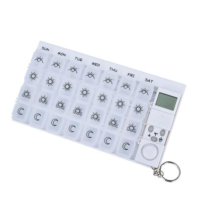 Abnehmbare Medikamentenbox 7 Tage Wöchentlich 28 Fächer Pillendosen Elektrischer Timer Wecker Erinnerung Pillen Organizer Teiler