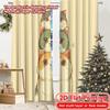 2D FLAT PRINTING 2pcs Curtains (Without Rod) Cute Cats Stacking Up Holiday New Year Printed Curtains Polyester Easy Install