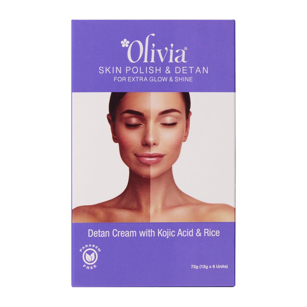 Olivia Skin Polish & Detan Cream with Kojic Acid & Rice for Extra Glow and Shine - 72g