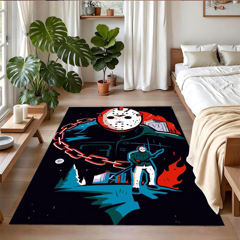 Crystal Velvet Rug Soft Non Slip Indoor Floor Mat Home DecorFriday the 13th Jason Voorhees