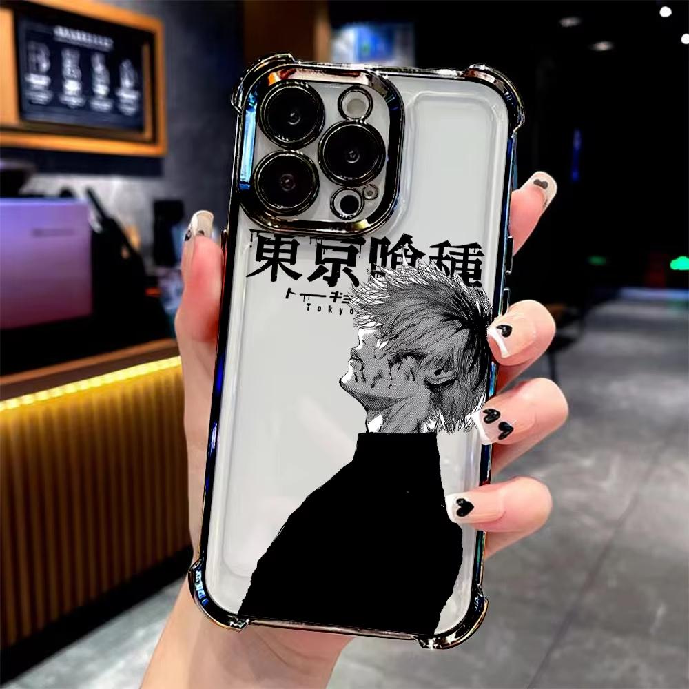 Anime Tokyo Ghoul Plating Phone Case For iPhone 17 Air 16 E 15 14 13 12 11 Pro Max Plus Mini SE 2020 2022 Anti-Fall Airabag