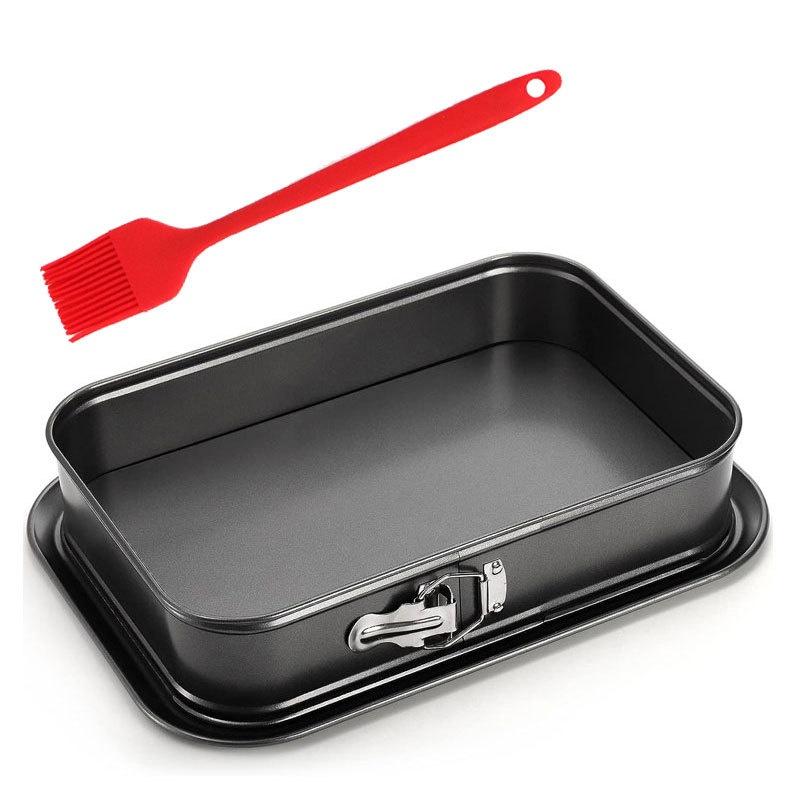 Extra Large Leak-Resistant Rectangular Cake Baking Pan with Non-Stick Easy-Release Base - Sturdy Carbon Steel Bakeware Large Springform Cake Mold