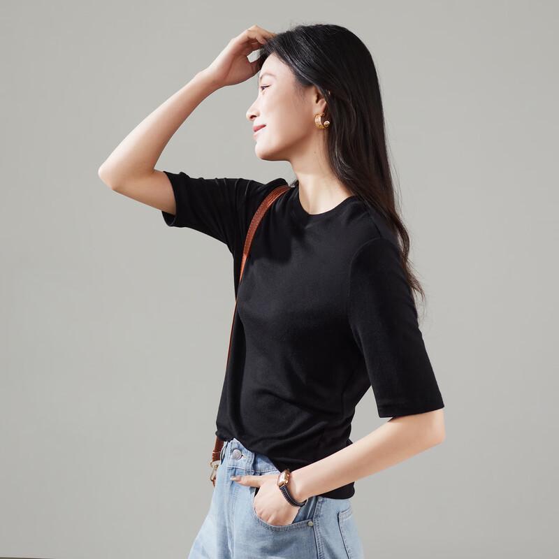 SOFSIL Women s Wool Blend Round Neck T-shirt L