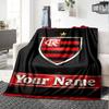 Name Custom CR Flamengo Print Flannel Blanket High Quality Warm Comfortable Cover for All Seasons Perfect for Gifts Home Decor