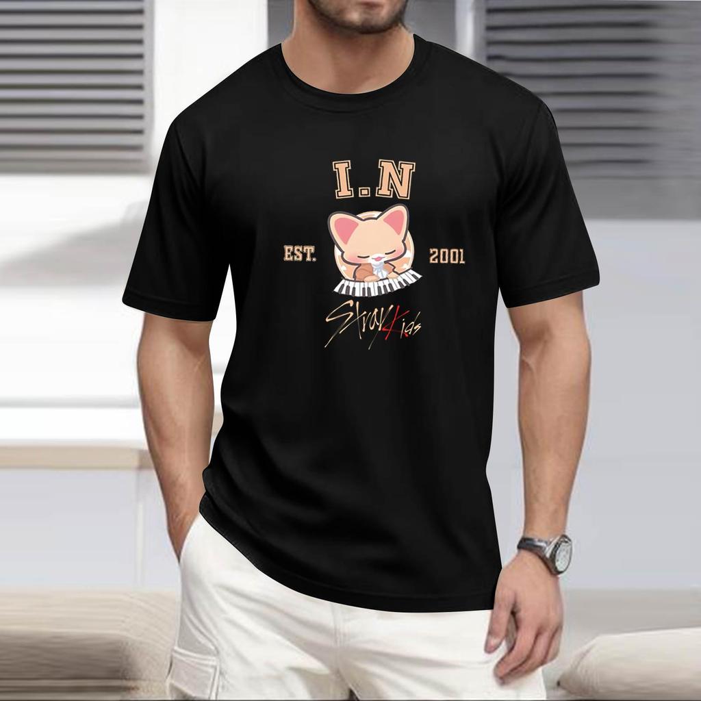 Men's Popular T-shirt Printed Round Neck Short Sleeve T-shirt