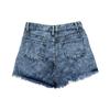 European & American Patchwork Ripped Snowflake Denim Shorts - Women's Slim Fit