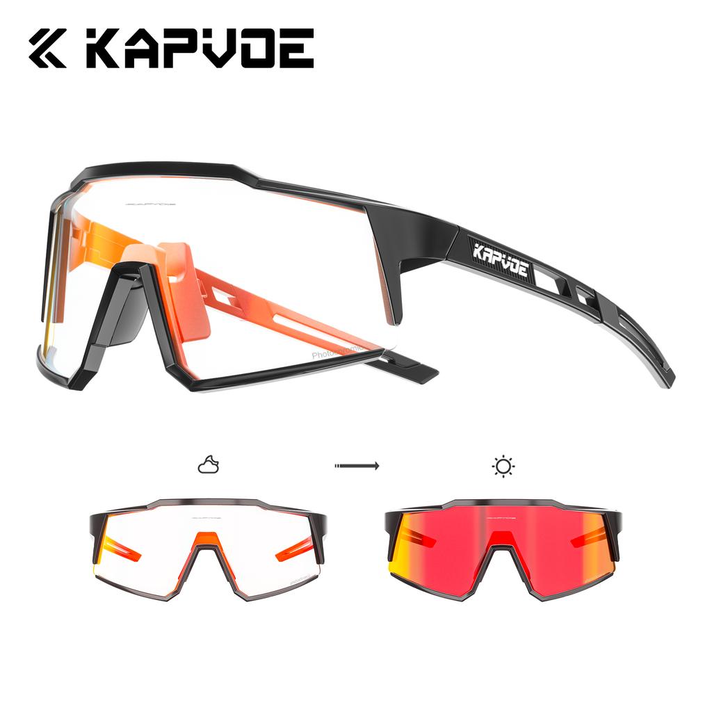 Kapvoe Photochromic Sunglasses Men Cycling Glasses UV400 MTB Clear Mountain Bike Transition Bicycle for Women Sports Eyewear