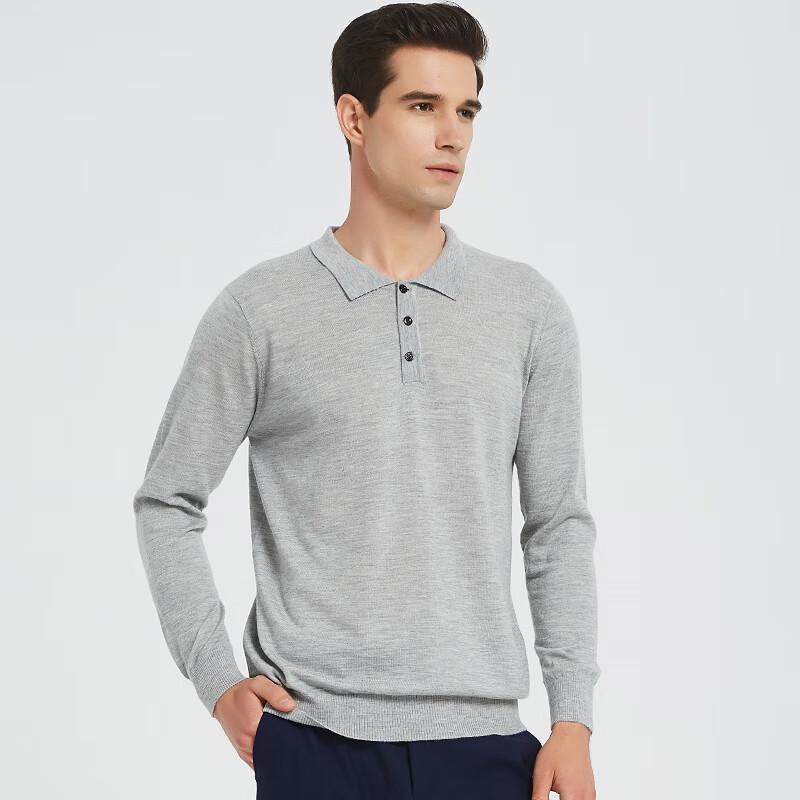 Hengyuanxiang Men's Fine Spun Cashmere Lapel Sweater