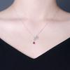 Simulation Gemstone Collarbone Chain Plated 18K Gold Zircon Inlaid Pt950 Leaf Feather Necklace Pendant