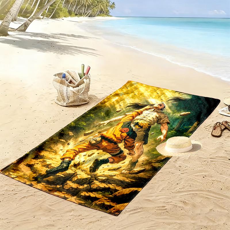 1pc naruto Beach Towel Ideal Birthday Gift For Family, A Vibrant Beach Towel Suitable for Outdoor Activities