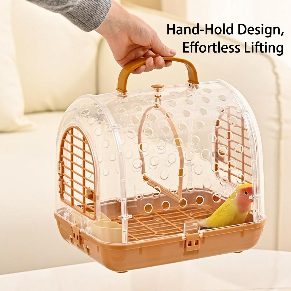 Plastic Parrot & Cockatiel Outdoor Portable Bird Cage with Warm-Keeping Carry-On Travel Bag