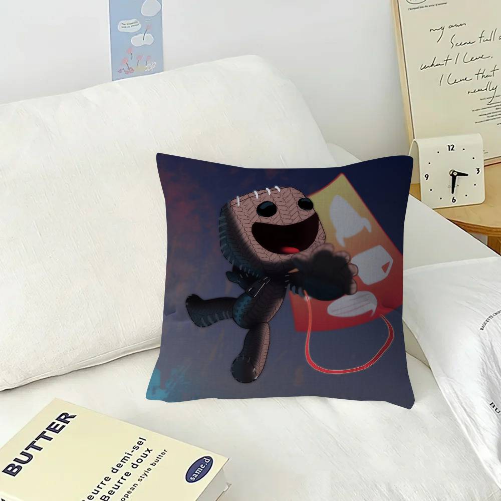 Funny LBP Sackboy 45*45cm Cushion Cover Pillow Cover Decor Pillowcase Home Pillowcase for Couch Pillow