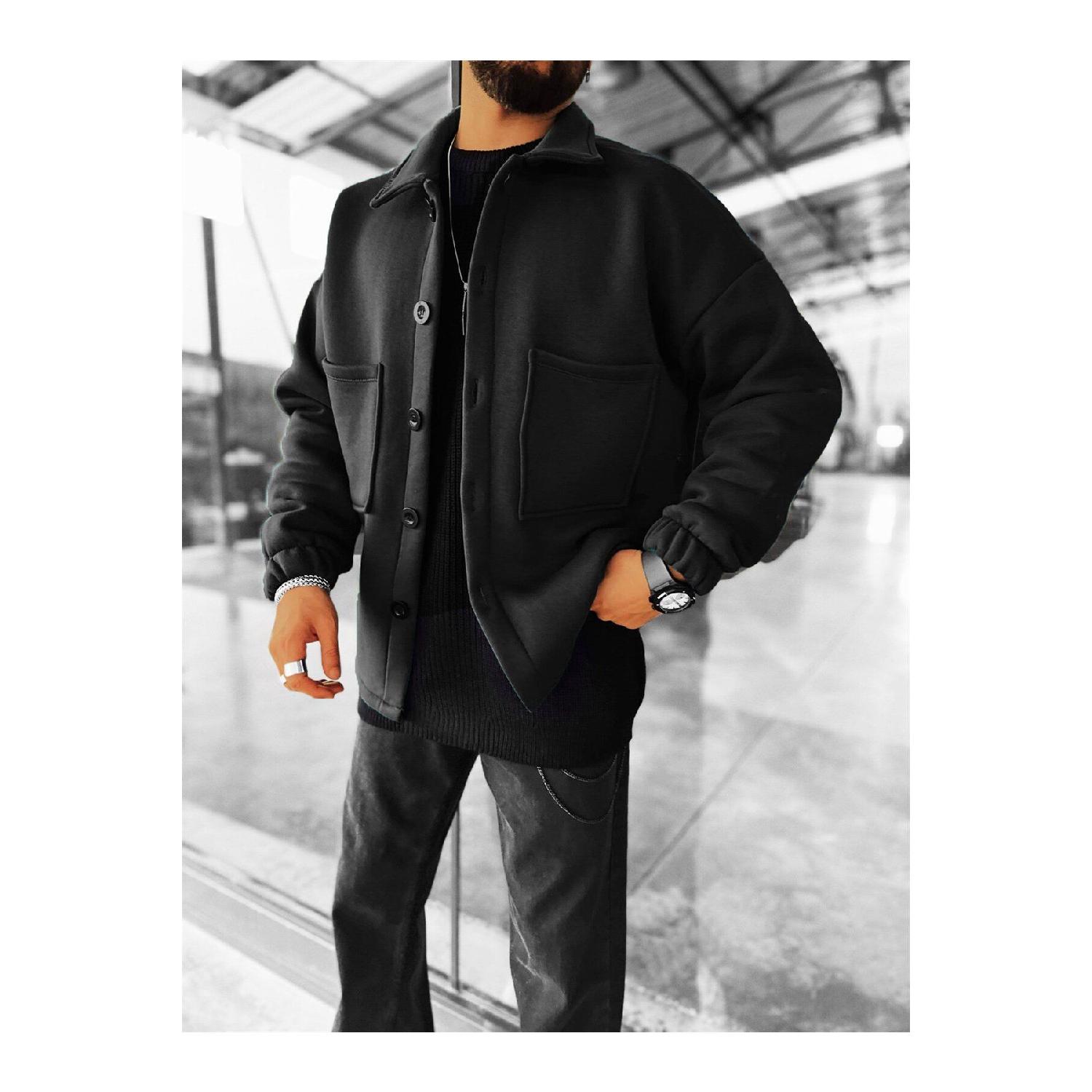 

Базовая повседневная куртка унисекс Oversize, черная S чёрный