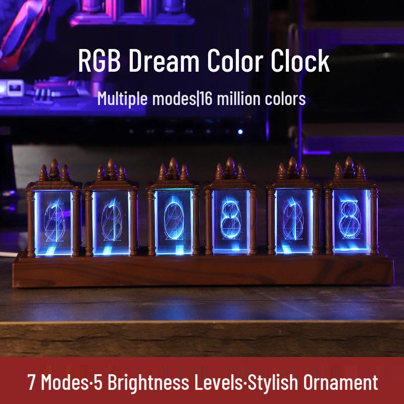 קישוט שולחני Esports עם שפופרת ניקסי RGB: ערכת DIY לשעון רטרו זוהר
