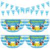 Oktoberfest Decoration Set 4 Pieces Bavarian Flag Flags + 1X10M Diamond-Shaped Bunting Munich Oktoberfest Decoration For Bar Restaurant Garden & House Party