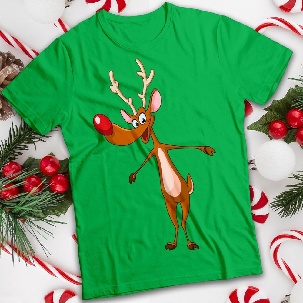 

Рождественская футболка с оленем Праздничная Смешная Мужская и Женская Футболка #MC 2XL