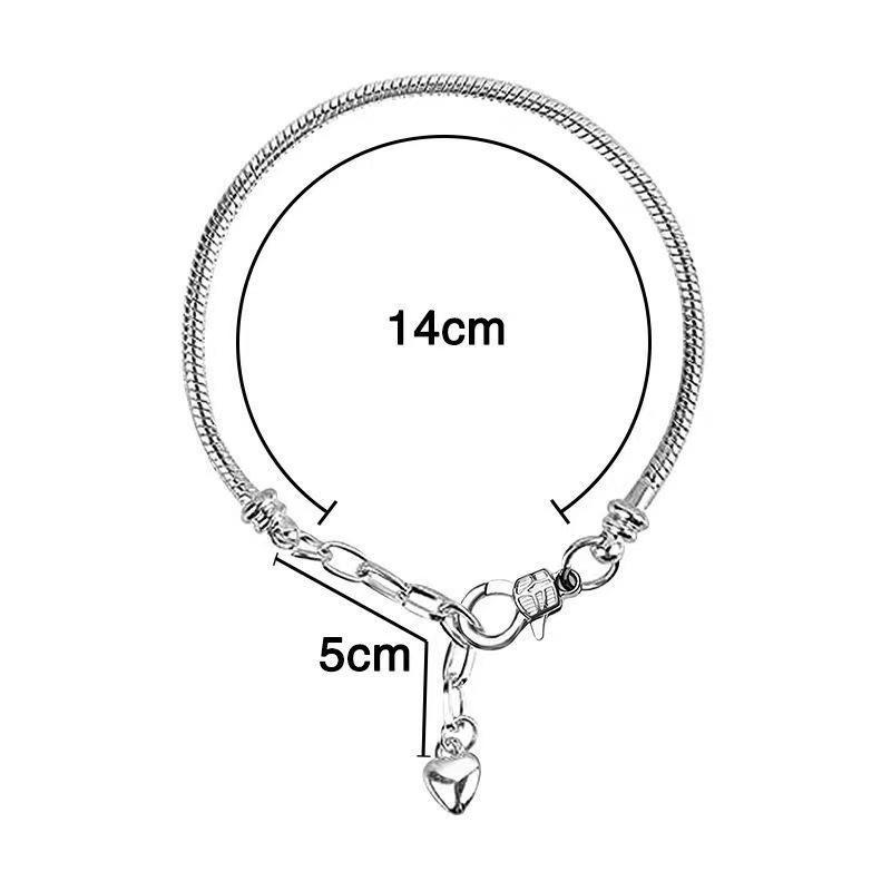 

S925 Silver Adjustable Snake Chain DIY Beaded Bracelet Making Kit Creative Jewelry Craft Supplies For Kids And Adults
