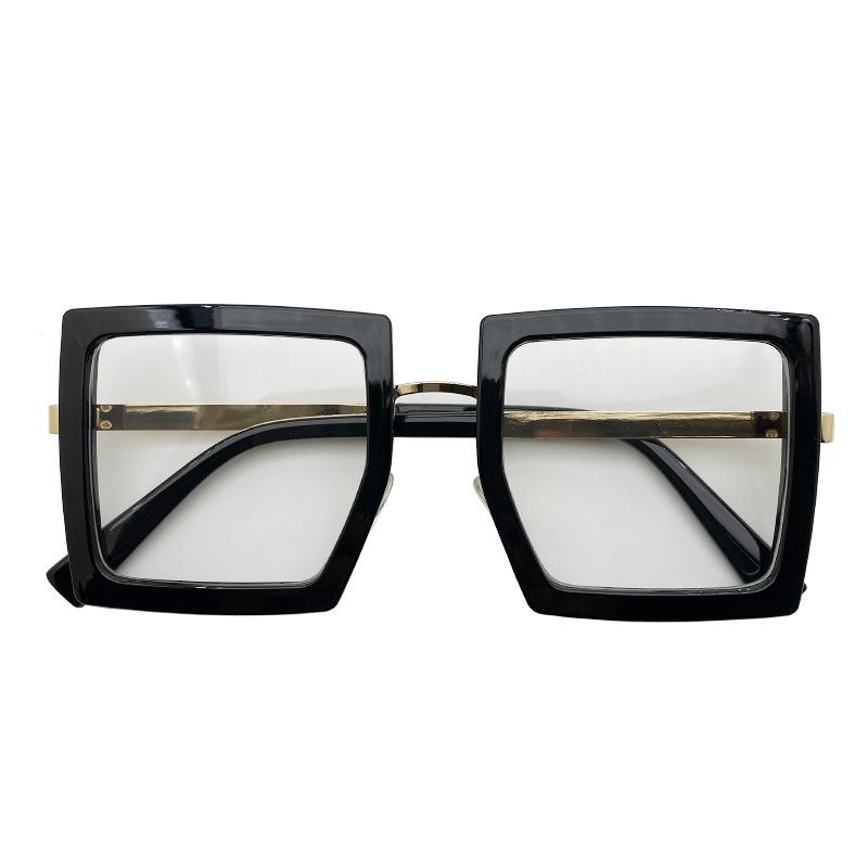 Large Frame Women Anti-blue Light Glasses Thick Frame Transparent Shades Oversize Computer Eyepiece  New In