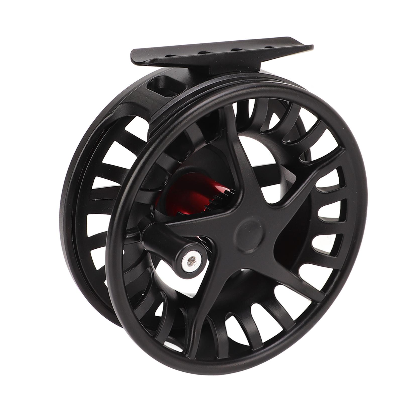 

Fly Fishing Reel with Release Black Aluminium Alloy Large Line Capacity Fly Reel Left Right Hand Interchangeable for Saltwater