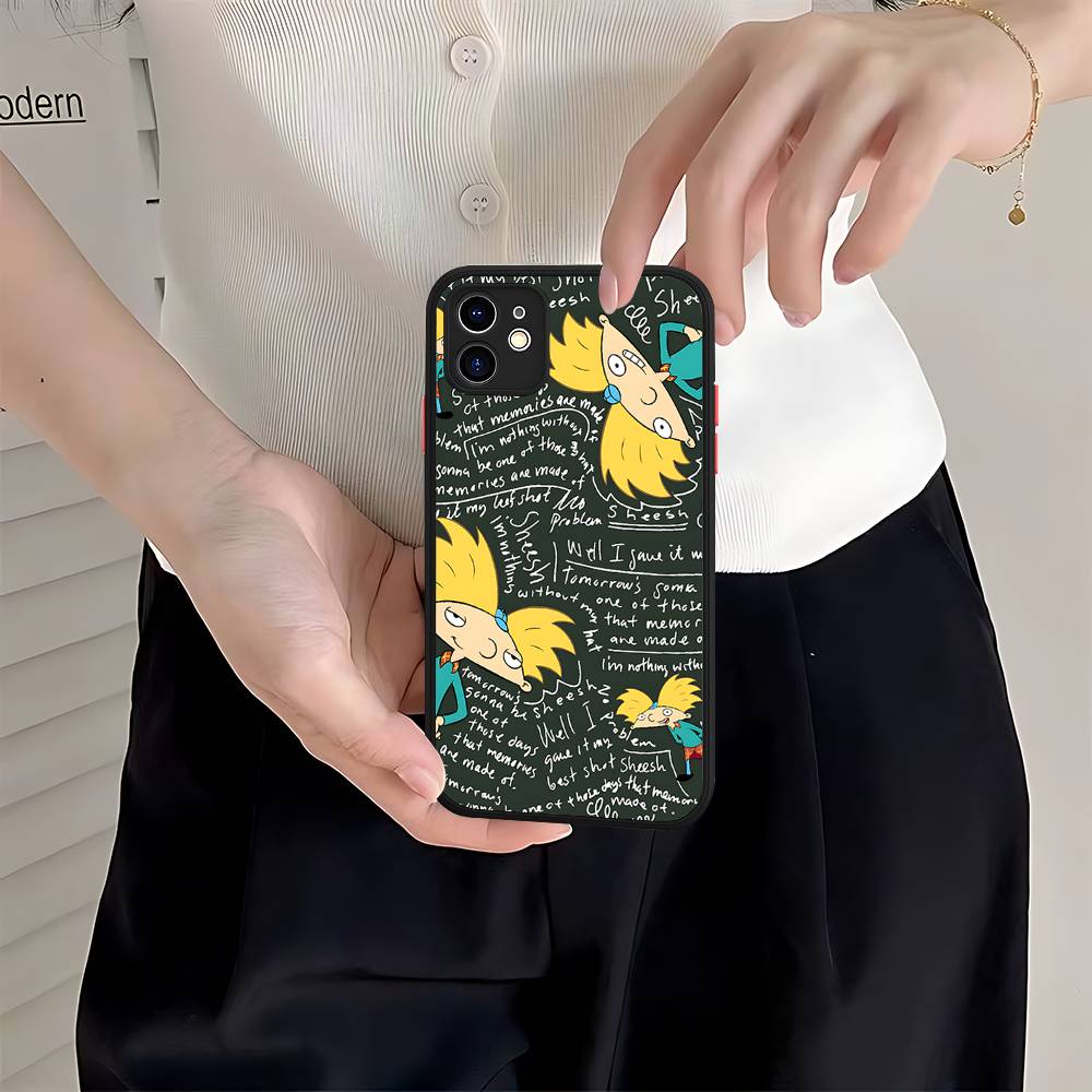 H-Hey A-Arnold Helga Bonito Phone Cases For IPhone 16 15 14 Plus 13 12 11 Pro Max Matte Oft Bumper Phone Cover