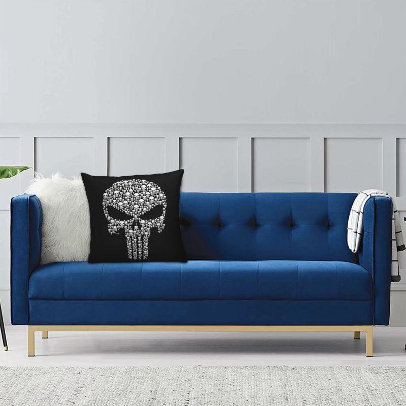 Custom Marvel Super Hero Punisher Skull Cushion Cover 40x40cm Comics Film Velvet Cute Throw Pillow Case for Sofa