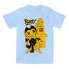 Bendy and The Ink Machine Spiel T-Shirts Baumwolle Kurzarm Rundhals Damen T-Shirt Locker Cartoon Grafikdruck T-Shirt Damen