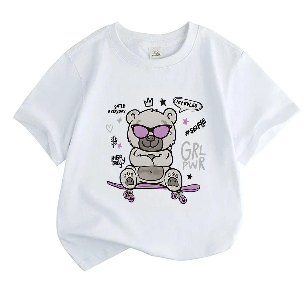 Kids Boys Girls 100% Cotton Short Sleeve O-Neck T-Shirt, Coo