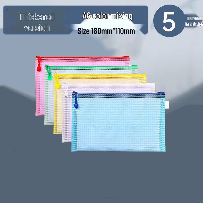 Сверхтолстая Водонепроницаемая Сетчатая Папка-Файл Формата А4 на Молнии - Прозрачная, Большой Вместимости для Студентов