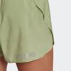 Adidas Solid Color Logo Print Drawstring Elastic Waist Side Split Running Shorts Women Bottoms Green HH7237