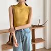Summer Versatile Turtleneck Base Layer Women's Slim Sleeveless Knitted Inner Wear Sweater Vest Top