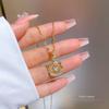 Titanium Steel Light Luxury Full Diamond Micro-Inlaid Zircon Luxury Love Crown Necklace Copper Electroplated Real Gold Pendant
