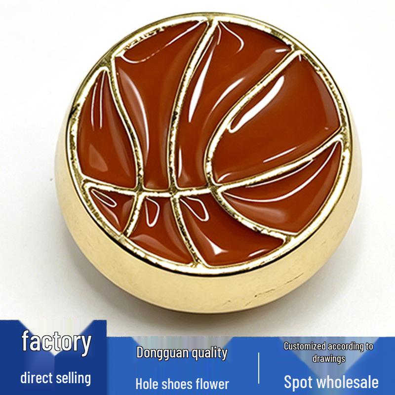 Metall Basketball Diamant Blume Schuhschnallen und Zubehör