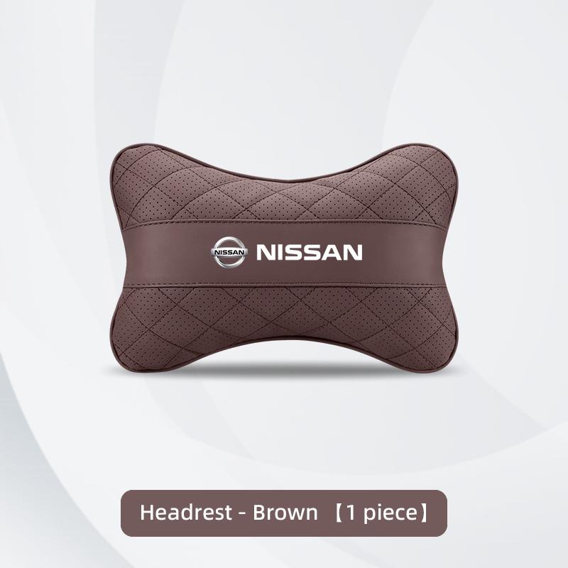 Genuine Leather Car Headrest Lumbar Support Interior Accessories For Nissan Sylphy N7 Qashqai J11 J10 Teana Note Navatra Juke GTR