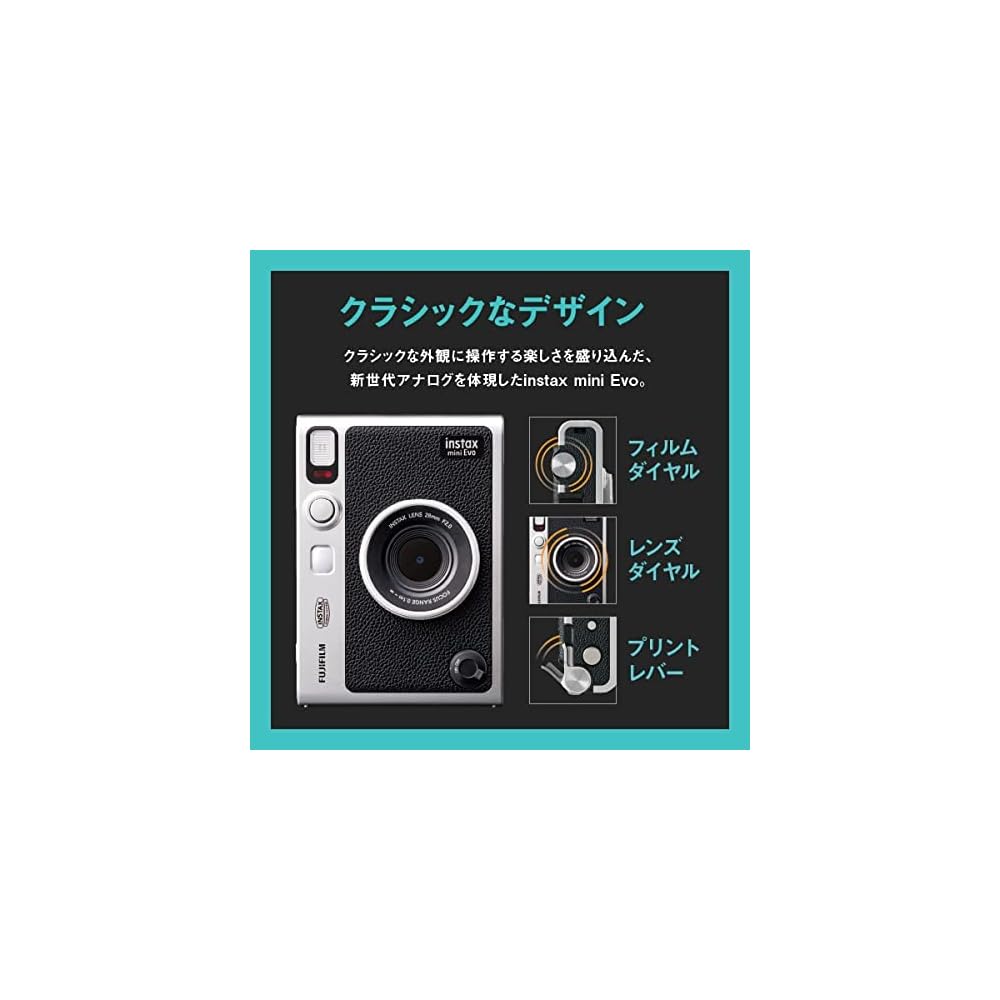Fujifilm instax mini Evo INS MINI EVO BLACK Hybrid Instant Camera (Instant Camera/Smartphone Printer/Digital Camera)