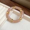 Neue gespleißte Bambusrohr Acryl Runde Armreifen für Damen Herren Mode Smuding Geometrische Armbänder Elastischer Armreif Partner Schmuck X
