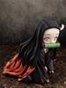 9CM Anime Figure Demon Slayer Kamado Nezuko Kawaii Miniature Kneeling Pose Figure PVC With Case Backpack Box Tabletop Gift Toy